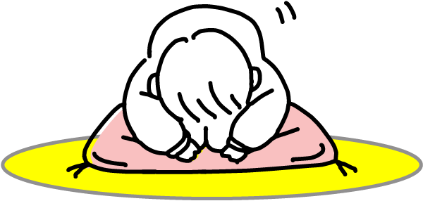 お辞儀をしている自画像イラスト